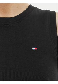 TOMMY HILFIGER - Tommy Hilfiger Top WW0WW47806 Czarny Slim Fit. Kolor: czarny. Materiał: bawełna #4