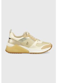 U.S. Polo Assn. sneakersy kolor złoty. Nosek buta: okrągły. Zapięcie: sznurówki. Kolor: złoty. Materiał: guma. Obcas: na platformie