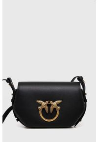 Pinko torebka skórzana kolor czarny. Kolor: czarny. Materiał: skórzane. Rodzaj torebki: na ramię #1