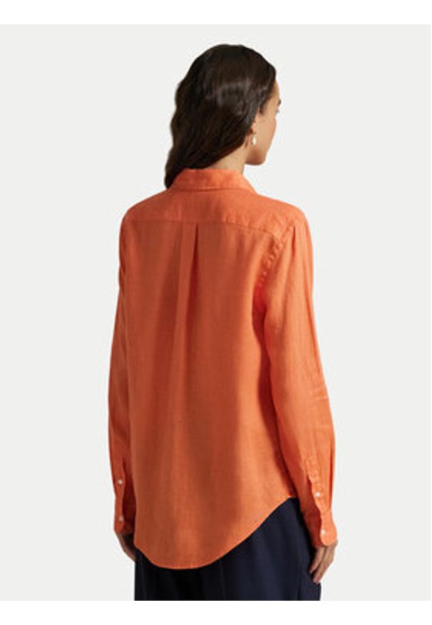 Polo Ralph Lauren Koszula 211970730500 Pomarańczowy Regular Fit. Typ kołnierza: polo. Kolor: pomarańczowy. Materiał: len