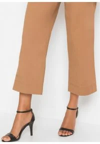 Spodnie culotte bonprix beżowy. Kolor: beżowy. Styl: elegancki #4