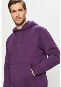 Jack & Jones Bluza męska kolor fioletowy z kapturem gładka. Okazja: na co dzień. Typ kołnierza: kaptur. Kolor: fioletowy. Wzór: gładki. Styl: casual #4