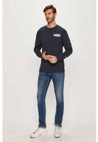 Tommy Jeans - Longsleeve. Okazja: na co dzień. Kolor: niebieski. Materiał: bawełna, dzianina. Wzór: nadruk. Styl: casual #6