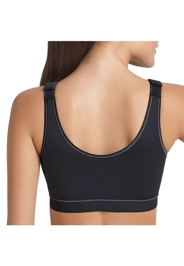 ANITA ACTIVE - Stanik fitness cardio frontline open. Kolor: biały, wielokolorowy, czarny. Materiał: poliester, poliamid, bawełna, elastan. Wzór: paski. Sport: fitness