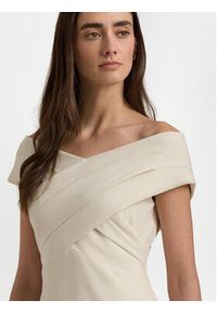 Lauren Ralph Lauren Sukienka koktajlowa 253936390002 Écru Slim Fit. Materiał: syntetyk. Styl: wizytowy #4