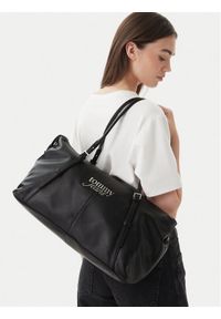 Tommy Jeans Torebka Pebble Grain Metal Logo Tote Bag AW0AW18472 Czarny. Kolor: czarny. Materiał: skórzane #1