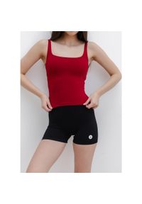 MOONHOLI - Top do ćwiczeń Moonholi Solara z ramiączkami. Kolor: czerwony. Długość rękawa: na ramiączkach. Sport: joga i pilates #1