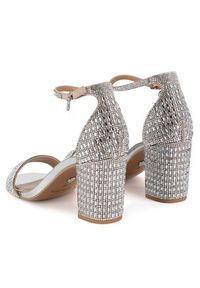 Nine West Sandały WFA3032-1 Srebrny. Kolor: srebrny. Materiał: materiał