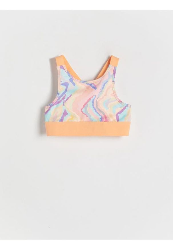 Reserved - Sportowy top we wzory - wielobarwny. Materiał: dzianina. Styl: sportowy