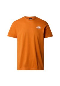 Koszulka The North Face Redbox Celebration 0A87NVPCO1 - pomarańczowa. Kolor: pomarańczowy. Materiał: bawełna, tkanina. Długość rękawa: krótki rękaw. Długość: krótkie #1