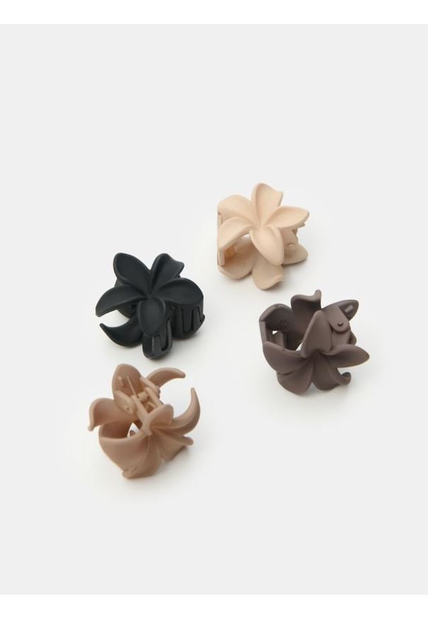 Sinsay - Spinka do włosów w kształcie kwiaty 4 pack - wielobarwny. Wzór: kwiaty