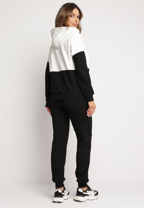 Born2be - Czarny 2-częściowy Komplet Dresowy z Bluzą i Spodniami Serinna. Kolor: czarny. Materiał: dresówka