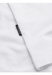Ombre Clothing - Męski klasyczny bawełniany T-shirt BASIC - biały V4 OM-TSBS-0236 - XXL. Okazja: na co dzień. Kolor: biały. Materiał: bawełna. Styl: klasyczny #5