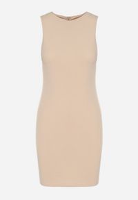 Born2be - Jasnobeżowa Ołówkowa Sukienka Bez Rękawów z Wiskozą Nelazira. Okazja: na co dzień. Kolor: beżowy. Materiał: wiskoza. Długość rękawa: bez rękawów. Typ sukienki: ołówkowe. Styl: klasyczny, casual, elegancki #2