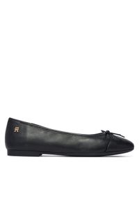 TOMMY HILFIGER - Tommy Hilfiger Baleriny Hilfiger Smooth Lthr Ballet FW0FW09241 Czarny. Kolor: czarny. Materiał: skóra #1