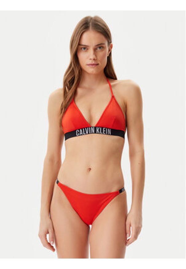 Calvin Klein Swimwear Góra od bikini KW0KW02854 Czerwony. Kolor: czerwony. Materiał: syntetyk