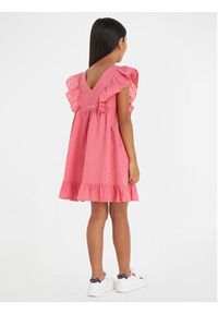 TOMMY HILFIGER - Tommy Hilfiger Sukienka letnia Gingham KG0KG07930 M Różowy Relaxed Fit. Kolor: różowy. Materiał: bawełna. Sezon: lato #5