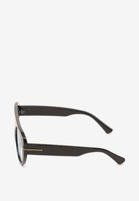 Born2be - Czarno-Niebieskie Okulary Przeciwsłoneczne z Filtrem UV i Szeroką Oprawką Frozea. Kolor: czarny