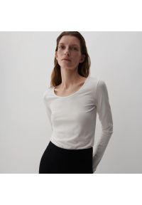 Reserved - PREMIUM Dzianinowa bluzka - Biały. Kolor: biały. Materiał: dzianina #1