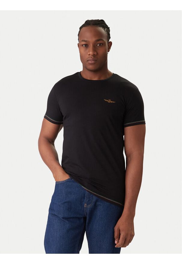 Aeronautica Militare Komplet t-shirtów AM1UTI003B Czarny Slim Fit. Kolor: czarny. Materiał: bawełna