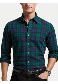 Polo Ralph Lauren Koszula 710953891001 Zielony Custom Fit. Typ kołnierza: polo. Kolor: zielony. Materiał: bawełna #5