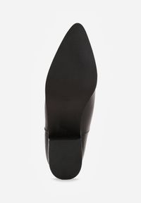 Born2be - Czarne Botki Vices na Obcasie z Ozdobnym Wycięciem Annaviel. Okazja: na co dzień. Nosek buta: szpiczasty. Kolor: czarny. Materiał: dzianina. Obcas: na obcasie. Styl: casual. Wysokość obcasa: średni #10