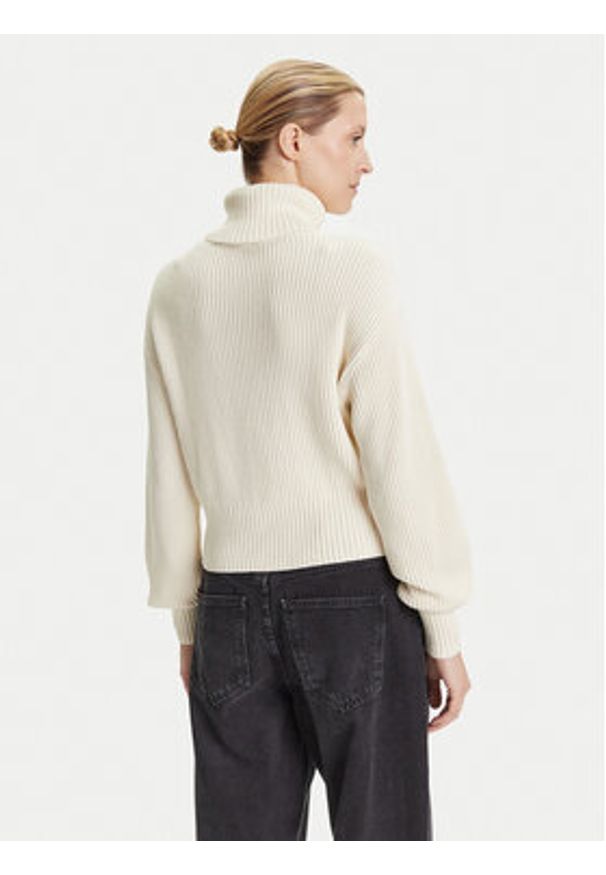 Calvin Klein Jeans Golf LV047D349G Écru Loose Fit. Typ kołnierza: golf. Materiał: bawełna