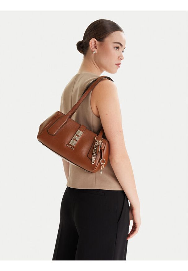 Guess Torebka Brooke HWBG98 97080 Brązowy. Kolor: brązowy. Materiał: skórzane