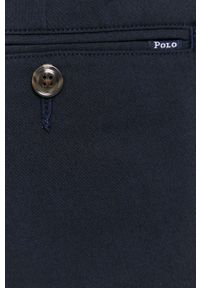 Polo Ralph Lauren Spodnie męskie kolor granatowy proste. Okazja: na co dzień. Kolor: niebieski. Materiał: tkanina. Wzór: gładki. Styl: casual #4