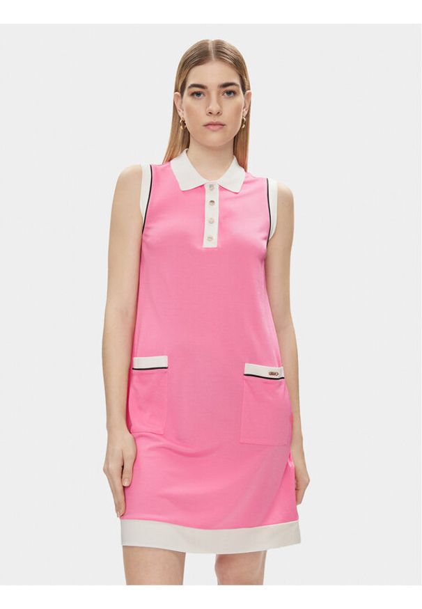 Liu Jo Sukienka codzienna TA4248 J4654 Różowy Regular Fit. Okazja: na co dzień. Kolor: różowy. Materiał: wiskoza. Typ sukienki: proste. Styl: casual