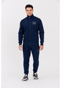 La Martina - LA MARTINA Granatowa męska bluza ze stójką, Rozmiar XXL. Okazja: na co dzień. Typ kołnierza: kołnierzyk stójkowy. Kolor: niebieski. Materiał: bawełna. Styl: casual #4