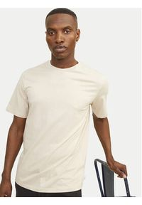 Jack & Jones T-Shirt Oragnic Basic 12156101 Beżowy Regular Fit. Kolor: beżowy. Materiał: bawełna #3