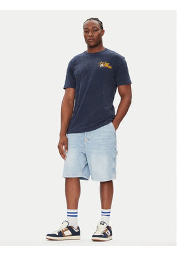 DC Shoes T-Shirt ADYZT05460 Granatowy Heritage Fit. Kolor: niebieski. Materiał: bawełna