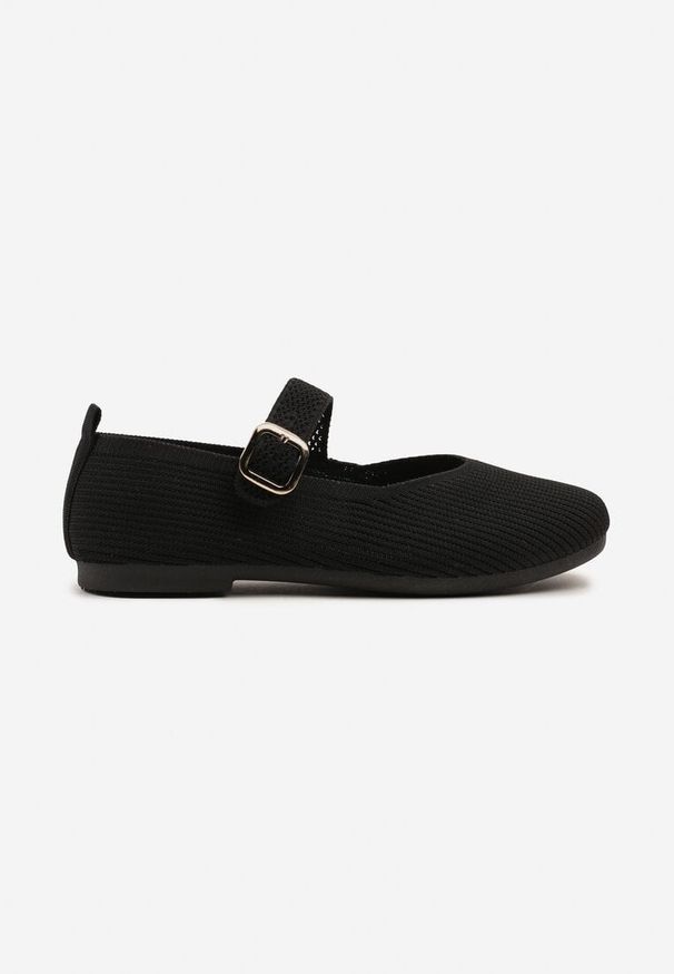 Born2be - Czarne Balerinki z Ozdobnym Paskiem Tellenna. Okazja: na co dzień, na spotkanie biznesowe, do pracy. Zapięcie: pasek. Kolor: czarny. Styl: biznesowy, elegancki, casual