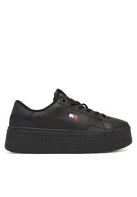 Tommy Jeans Sneakersy Platform Logo Sneaker EN0EN02961 Czarny. Kolor: czarny. Materiał: skóra. Obcas: na platformie #1