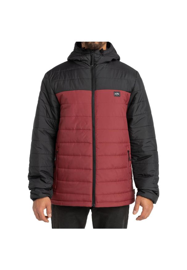 Kurtka turystyczna męska Billabong Surf Check pikowana. Kolor: wielokolorowy, czerwony, brązowy. Sport: turystyka piesza