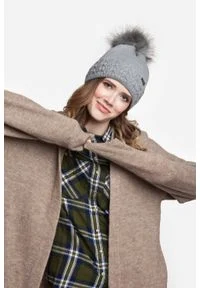 Zimowa czapka damska PaMaMi - Beżowy. Kolor: beżowy. Materiał: akryl. Sezon: zima #3