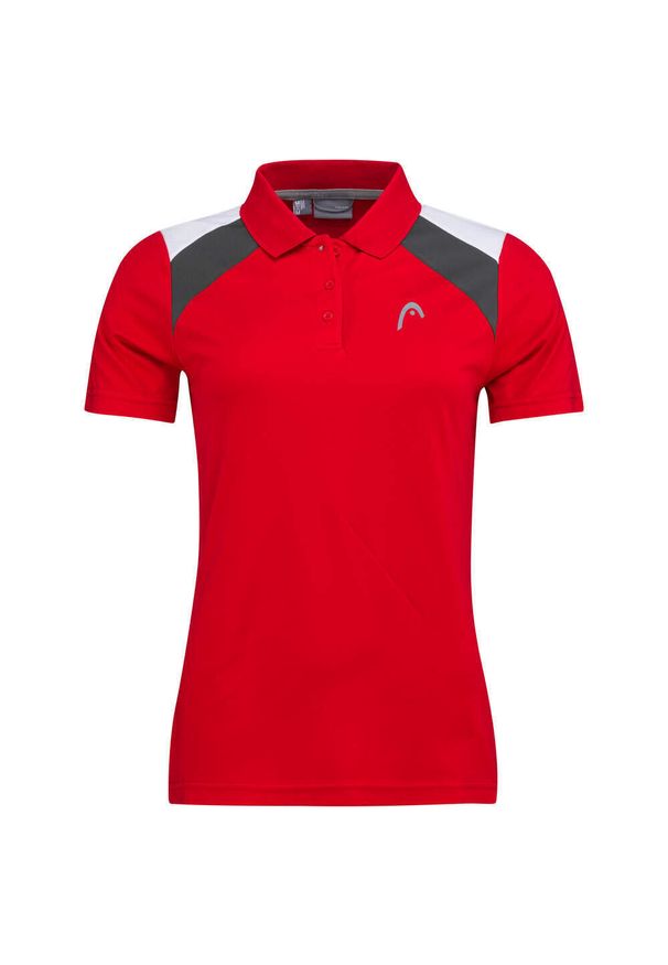 Head - Koszulka polo damska CLUB 22 Tech. Typ kołnierza: polo. Kolor: czerwony. Materiał: poliester. Sport: tenis