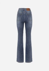 Born2be - Niebieskie Jeansy o Kroju Dzwonów z Wysokim Stanem Havea. Okazja: na co dzień. Stan: podwyższony. Kolor: niebieski. Wzór: aplikacja. Sezon: lato. Styl: casual, vintage, klasyczny #5