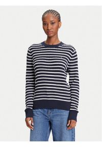 TOMMY HILFIGER - Tommy Hilfiger Sweter Fine WW0WW44993 Granatowy Regular Fit. Kolor: niebieski. Materiał: bawełna