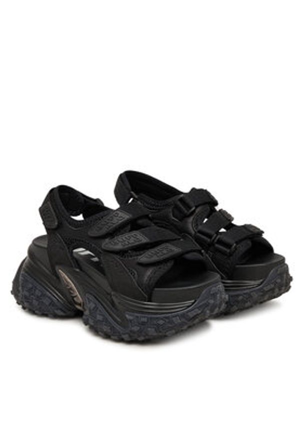 Buffalo Sandały Cerbo Sandal Track 1602366 Czarny. Kolor: czarny. Materiał: materiał