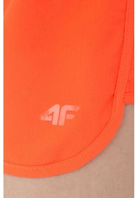 4f - 4F szorty damskie kolor pomarańczowy gładkie medium waist. Kolor: pomarańczowy. Materiał: materiał. Wzór: gładki