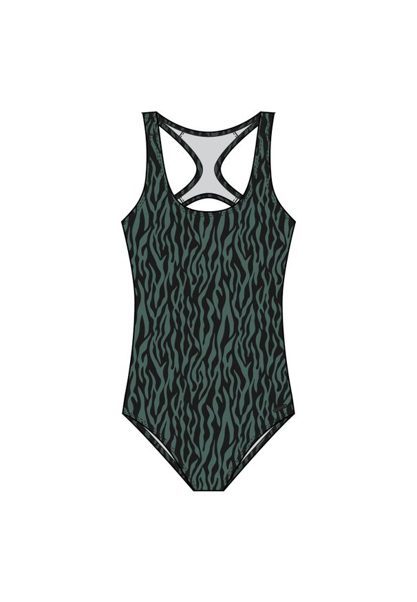 Dziewczęcy jednoczęściowy kostium kąpielowy Protest Emmi 25. Kolor: zielony