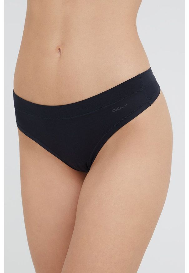 DKNY - Dkny stringi kolor czarny. Kolor: czarny