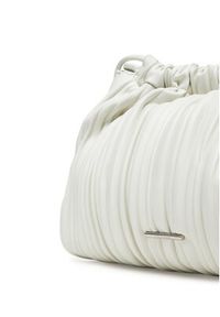 Calvin Klein Torebka Drawstring Plisse Crossbody LV04F3076G Biały. Kolor: biały. Materiał: skórzane #4