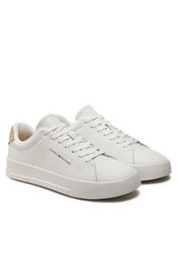 TOMMY HILFIGER - Tommy Hilfiger Sneakersy Th Court Leather Grain Ess FM0FM05297 Écru #3