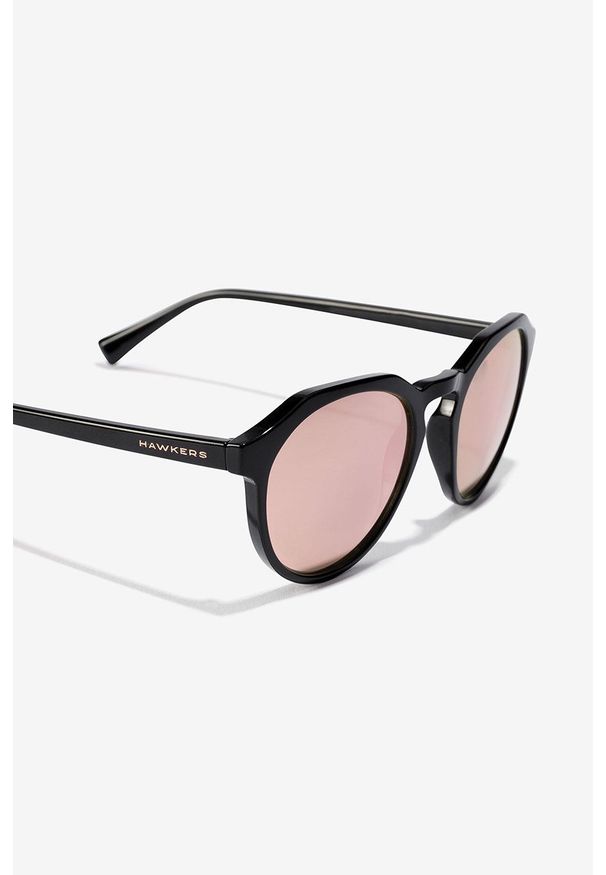 Hawkers - Okulary przeciwsłoneczne BLACK ROSE GOLD WARWICK XS. Kształt: okrągłe. Kolor: czarny