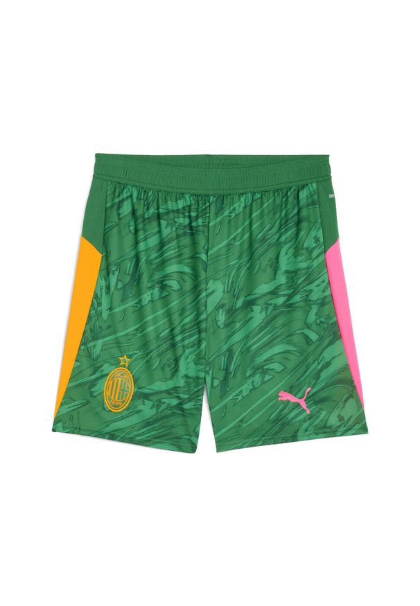 Puma - Męskie szorty bramkarskie AC Milan 25/26 PUMA Archive Green Intense Orange. Kolor: zielony. Materiał: tkanina