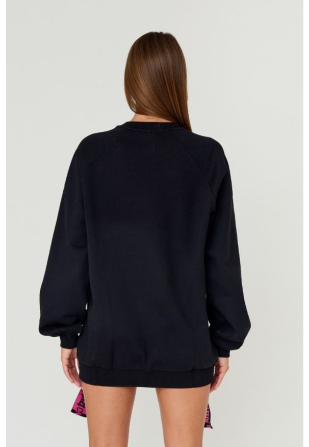 Just Cavalli - JUST CAVALLI Czarna damska bluza R LOGO CRYSTAL, Rozmiar XS. Kolor: czarny. Długość: długie