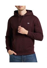 Lee - LEE PLAIN HOODIE MĘSKA BLUZA Z KAPTUREM LOGO VELVET BEET L80YRY74. Typ kołnierza: kaptur